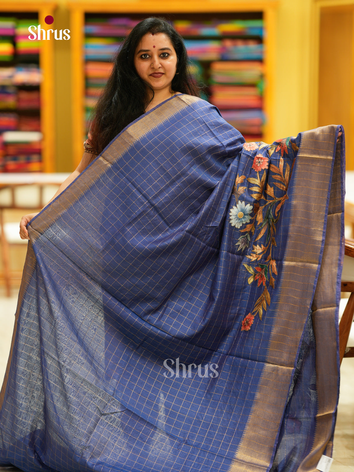 Kalamkari Applique Saree - EGS13186