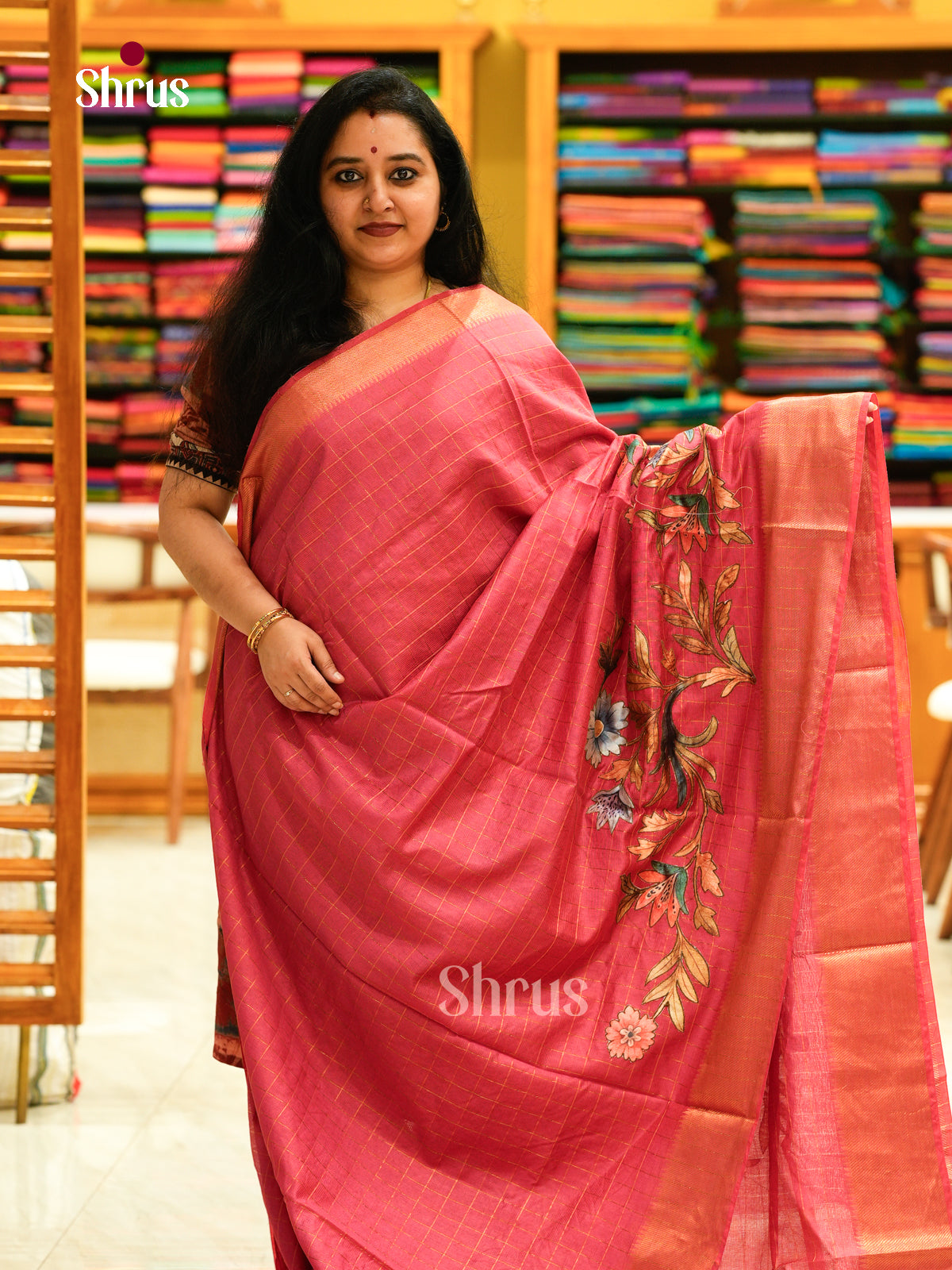 Kalamkari Applique Saree - EGS13187