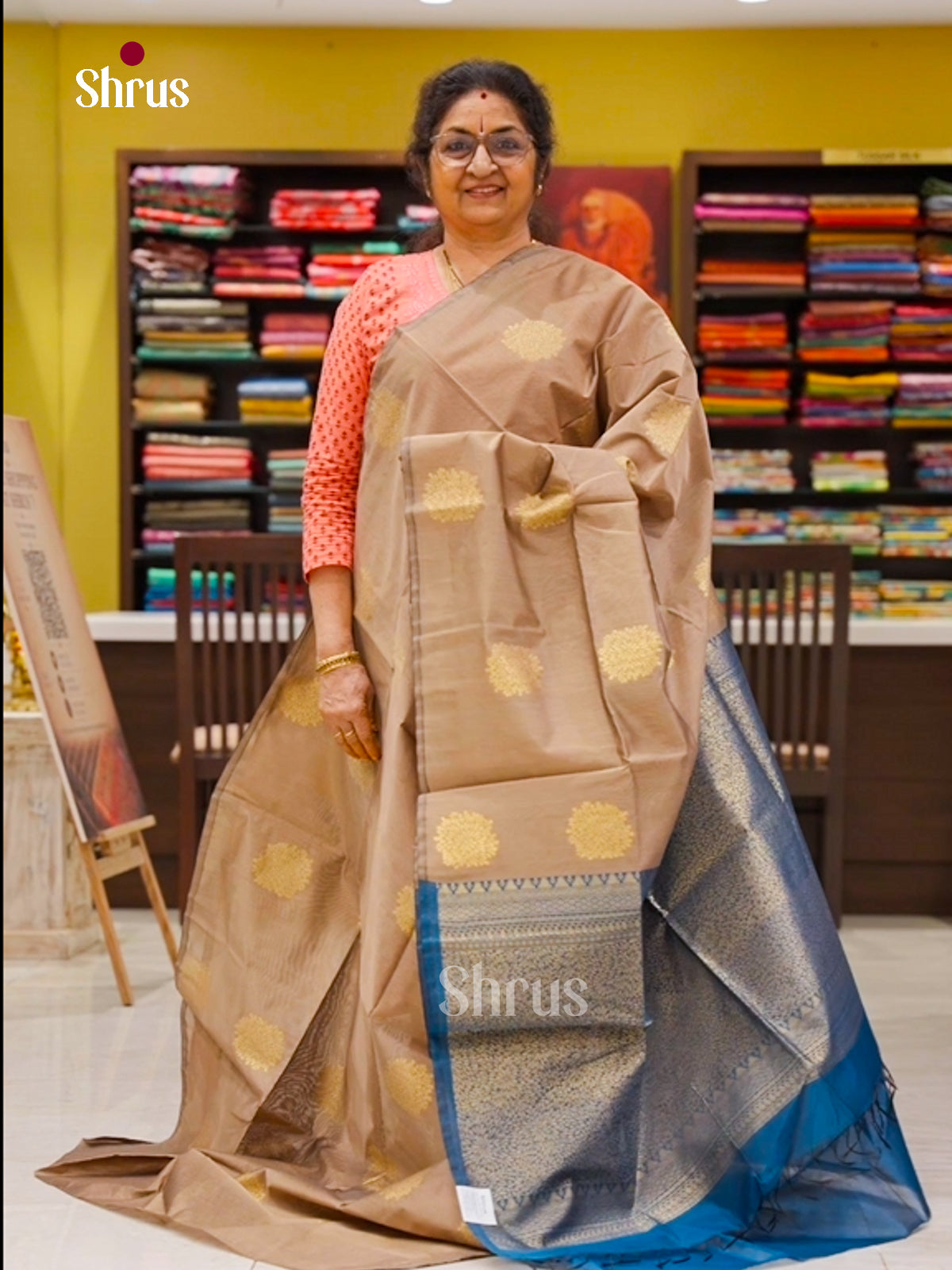 Semi Silkcotton Saree - EGS17030 - Shop on Shrus.com