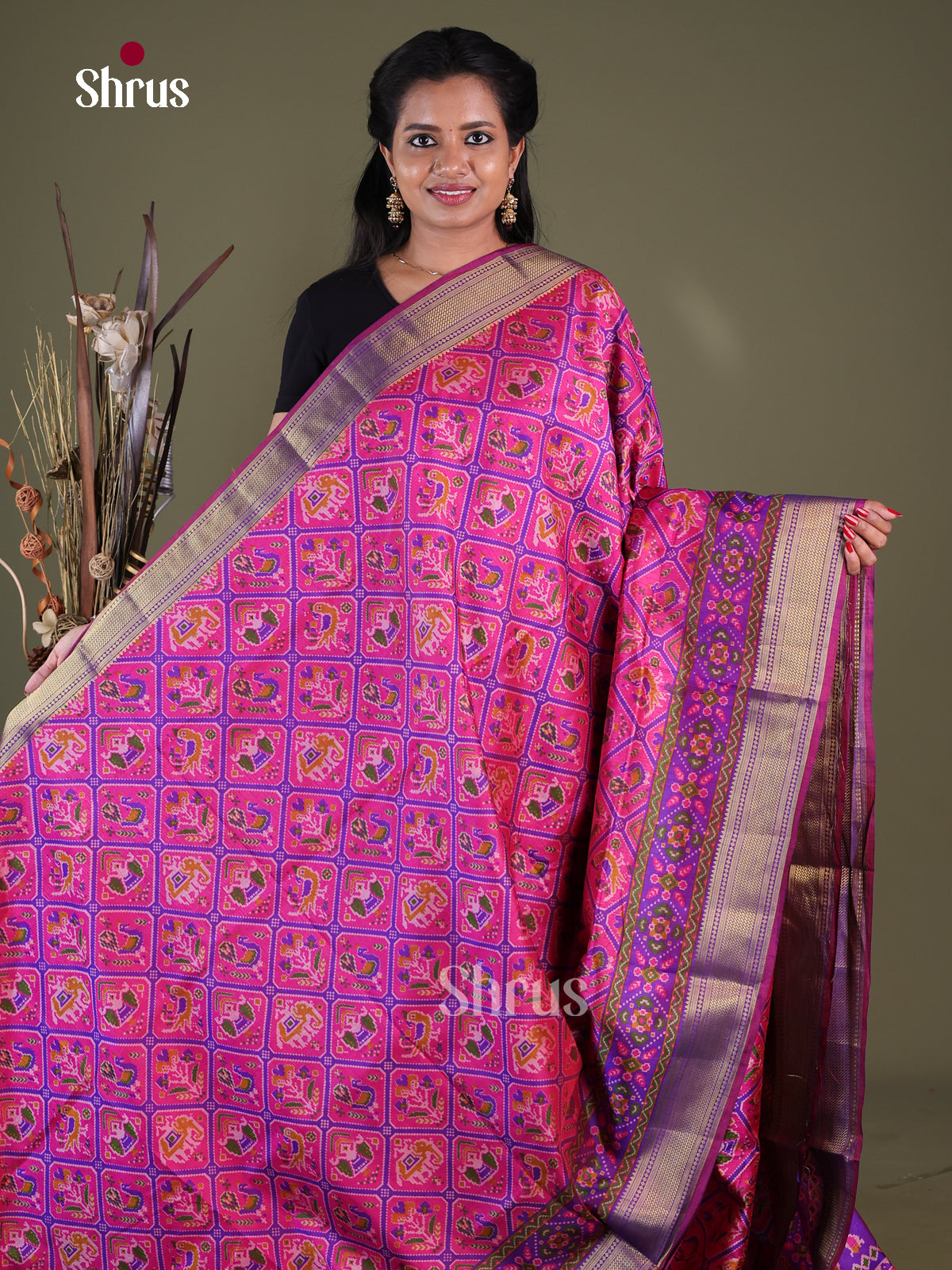 Semi Patola Saree - EGS21018 - Shop on Shrus.com