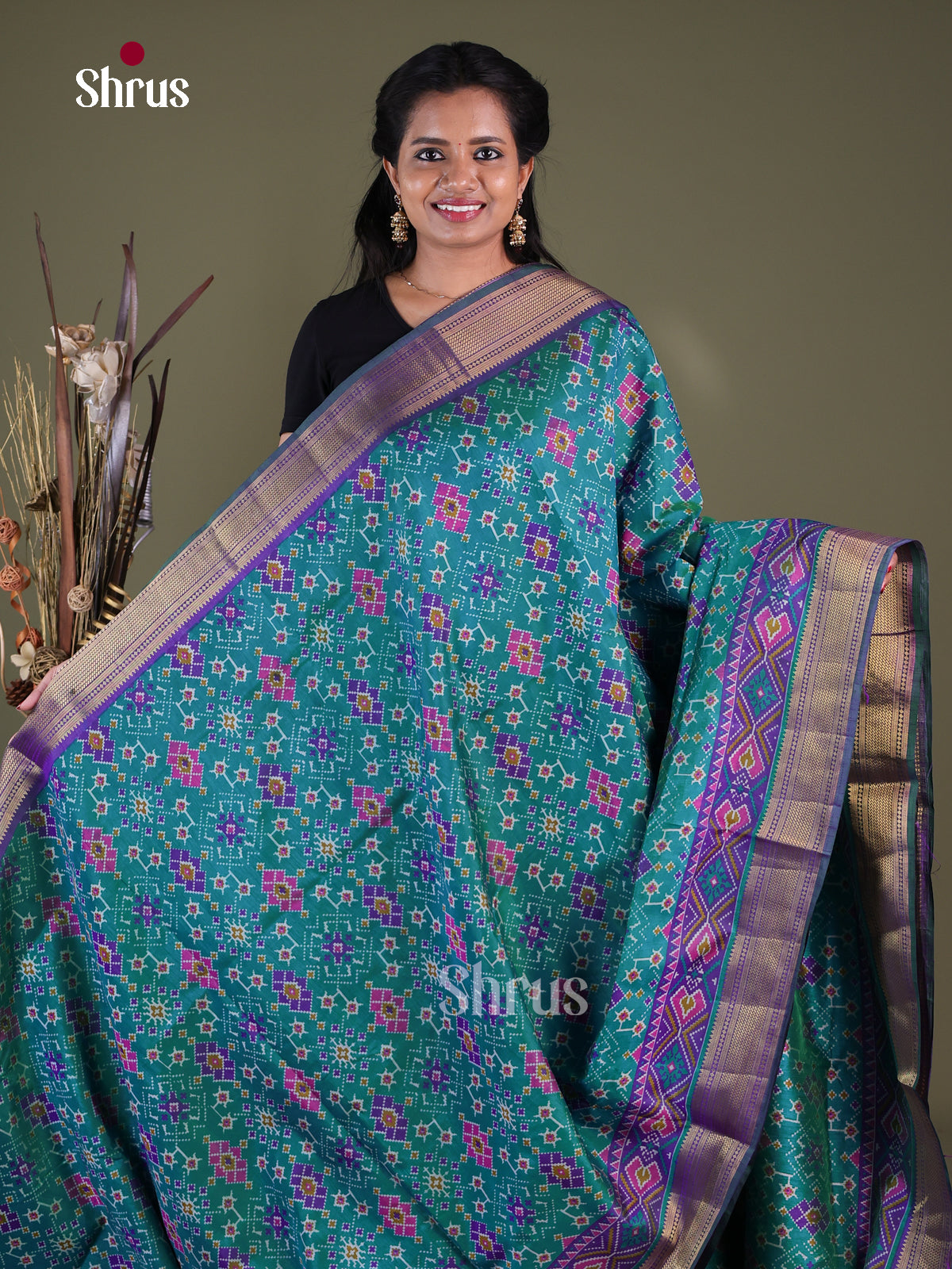 Blue & Purple - Semi Patola Saree