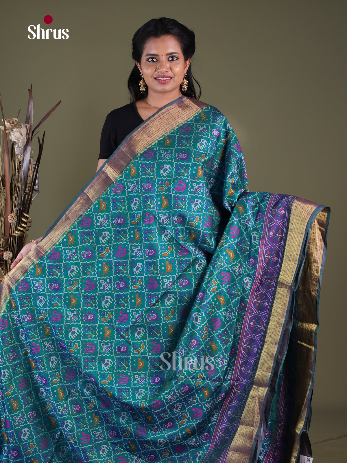 Blue & Purple - Semi Patola Saree