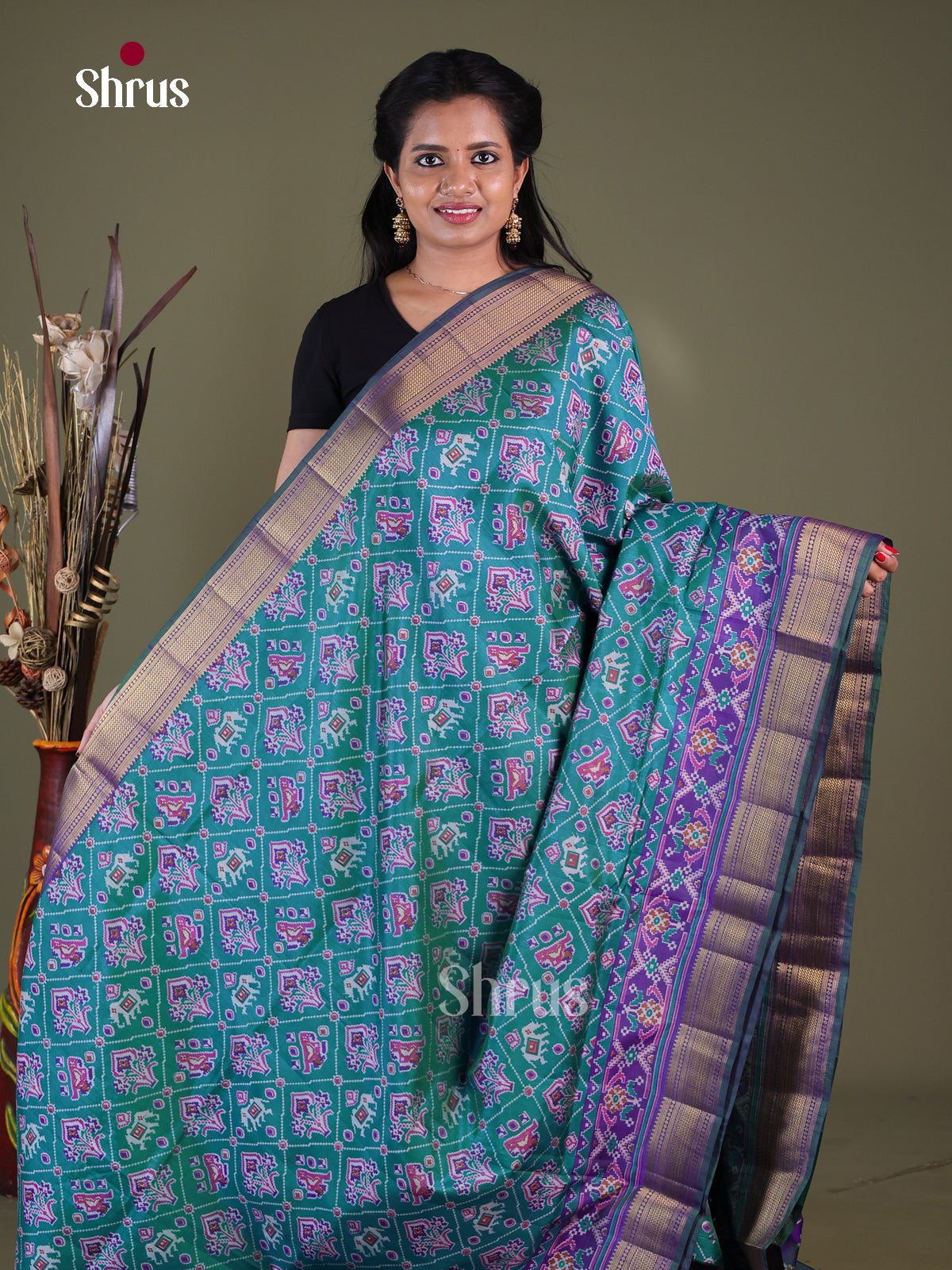 Blue & Purple - Semi Patola Saree