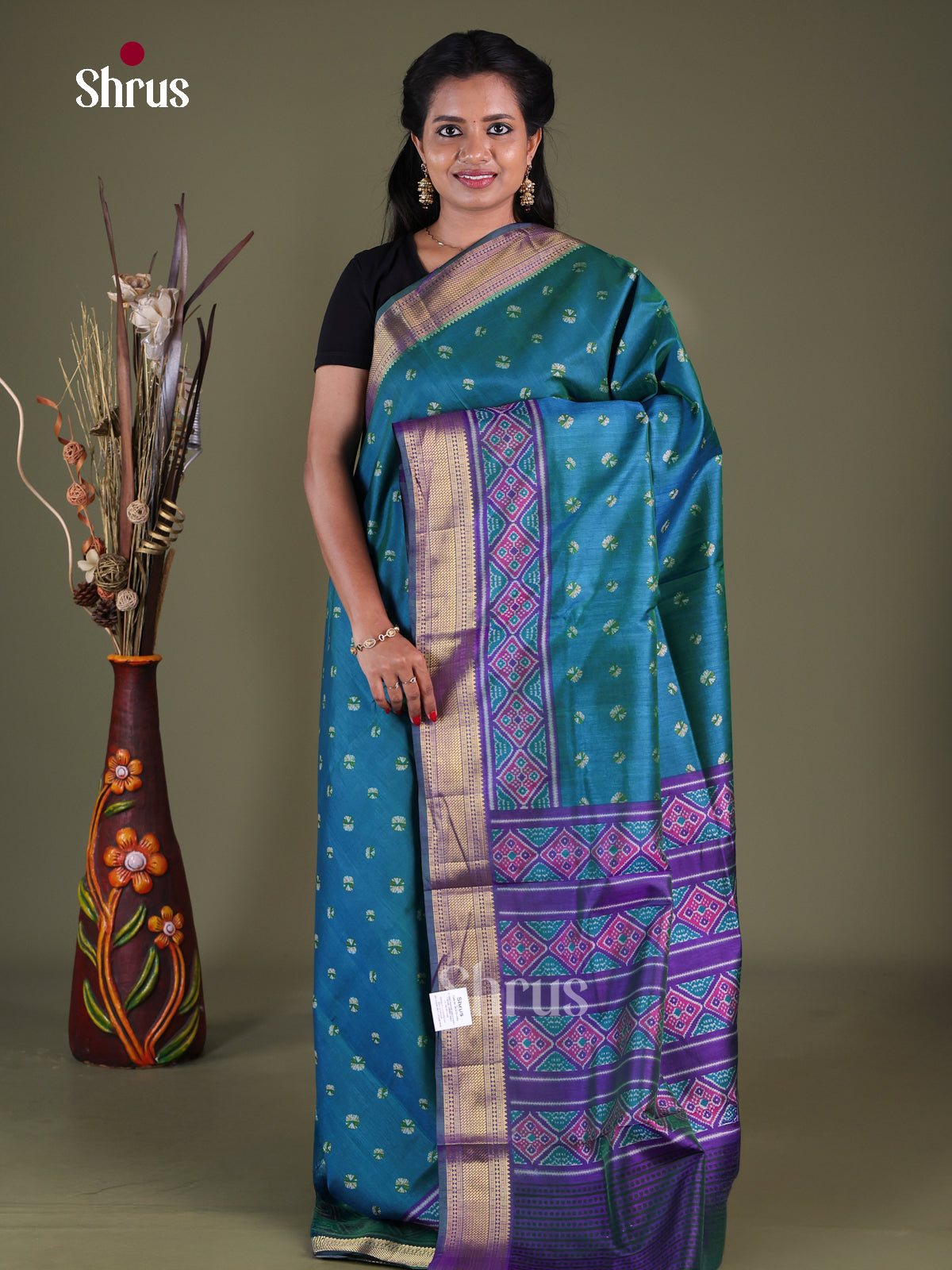Blue & Purple - Semi Patola Saree