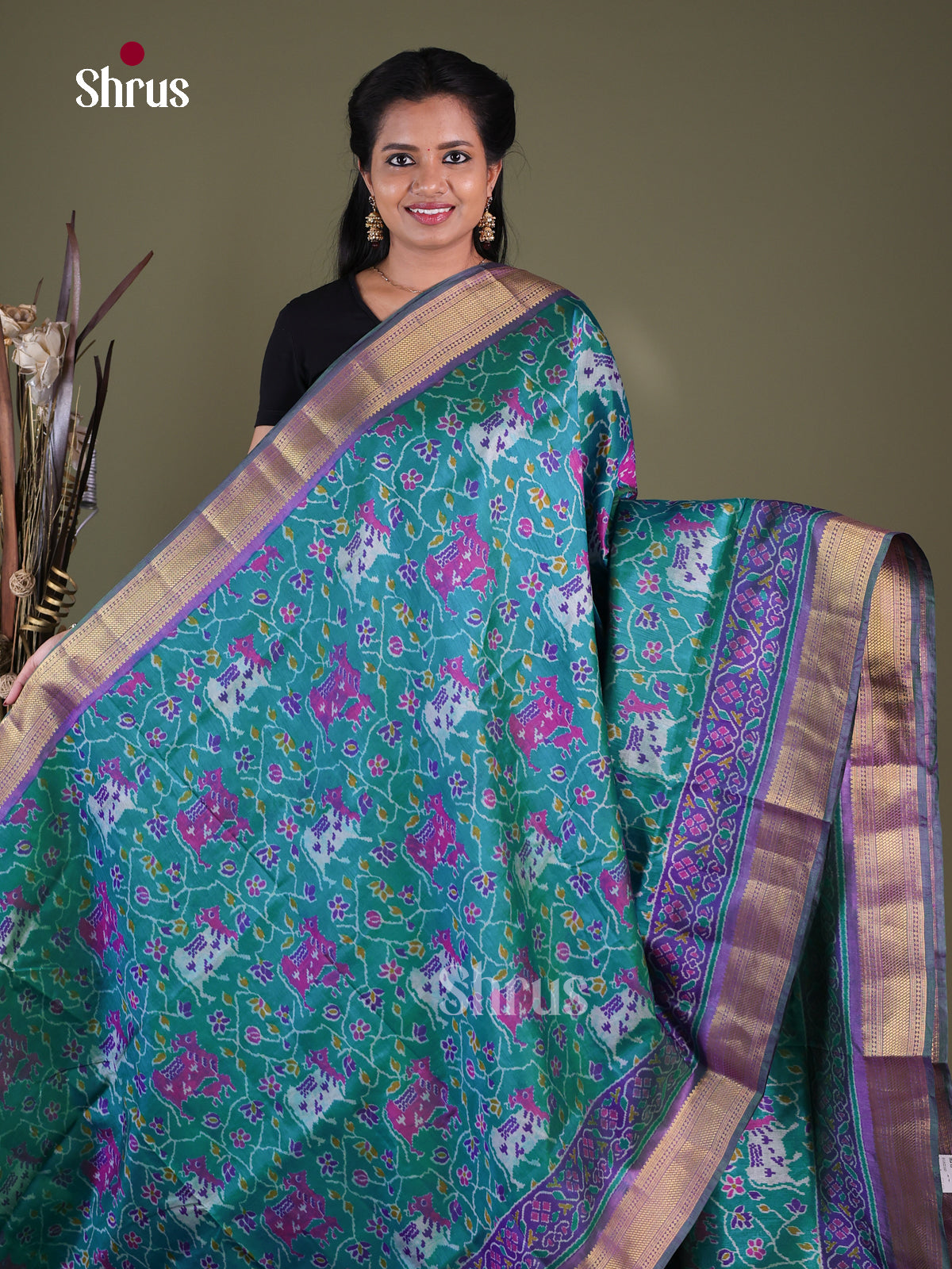 Blue & Purple- Semi Patola Saree