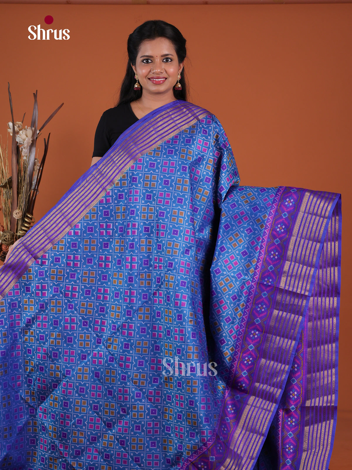 Semi Patola Saree - EH04012 - Shop on Shrus.com