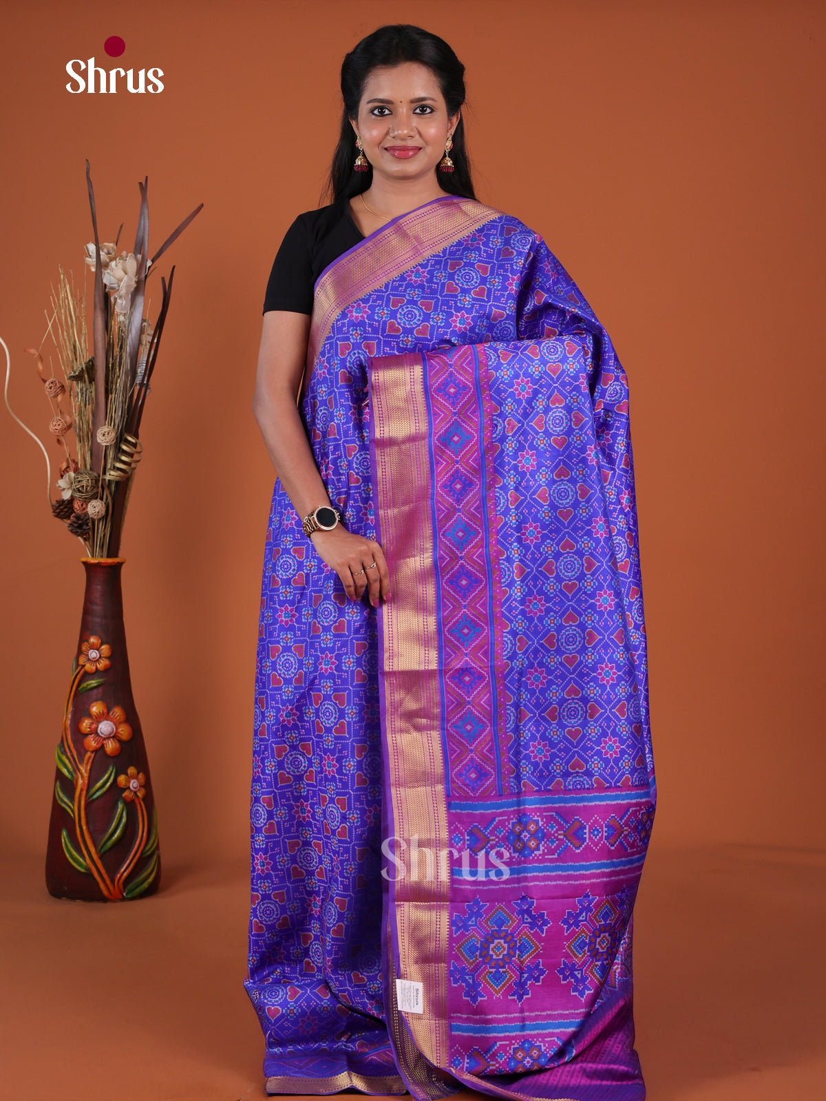 Semi Patola Saree - EH04021 - Shop on Shrus.com