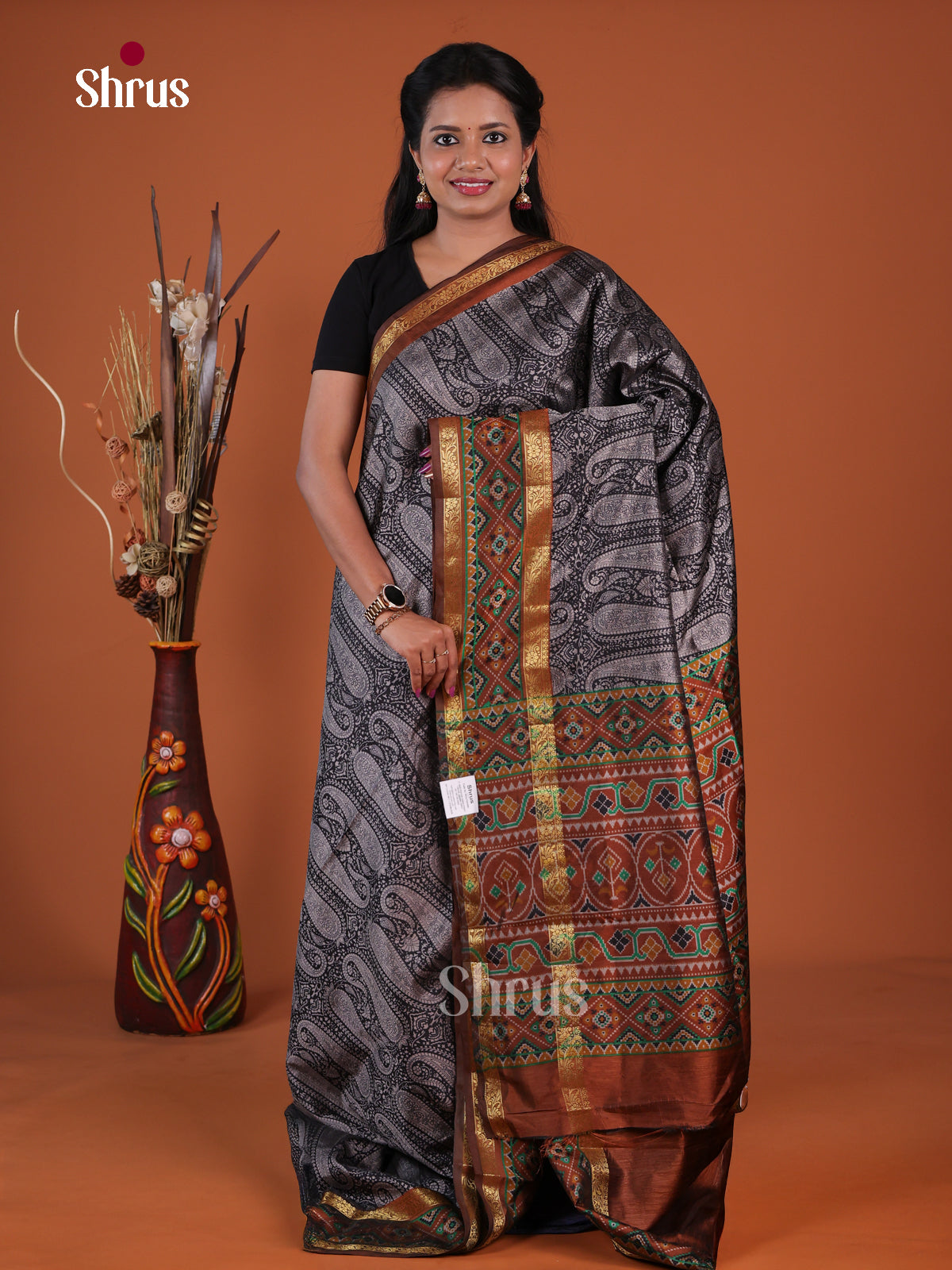 Semi Patola Saree - EH04074 - Shop on Shrus.com