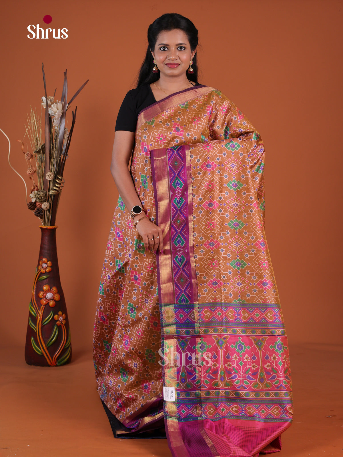 Semi Patola Saree - EH04126 - Shop on Shrus.com