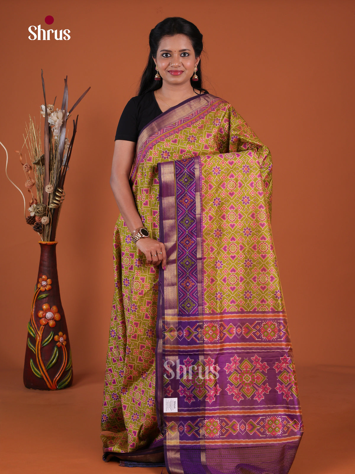 Semi Patola Saree - EH04127 - Shop on Shrus.com