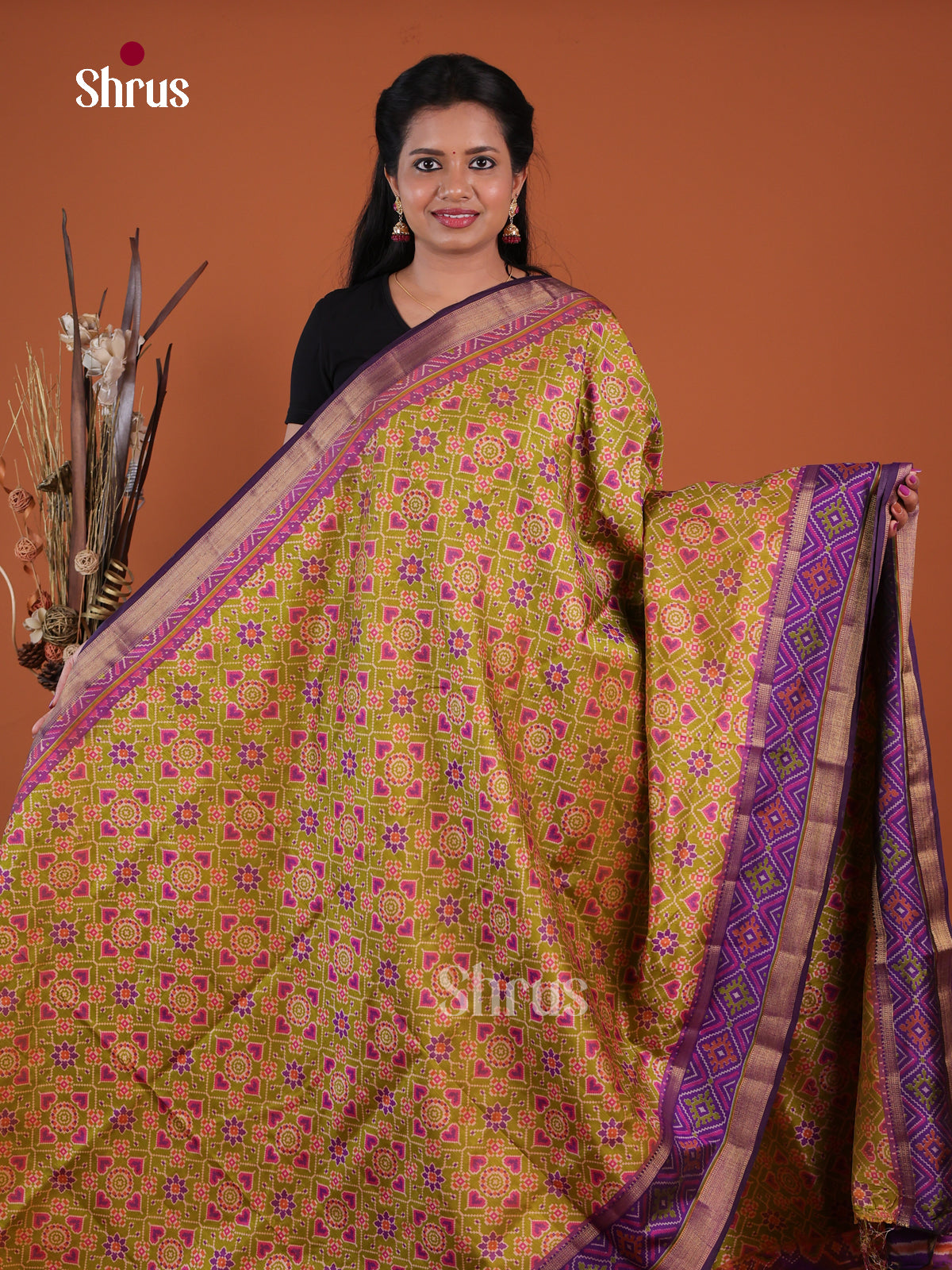 Semi Patola Saree - EH04127 - Shop on Shrus.com