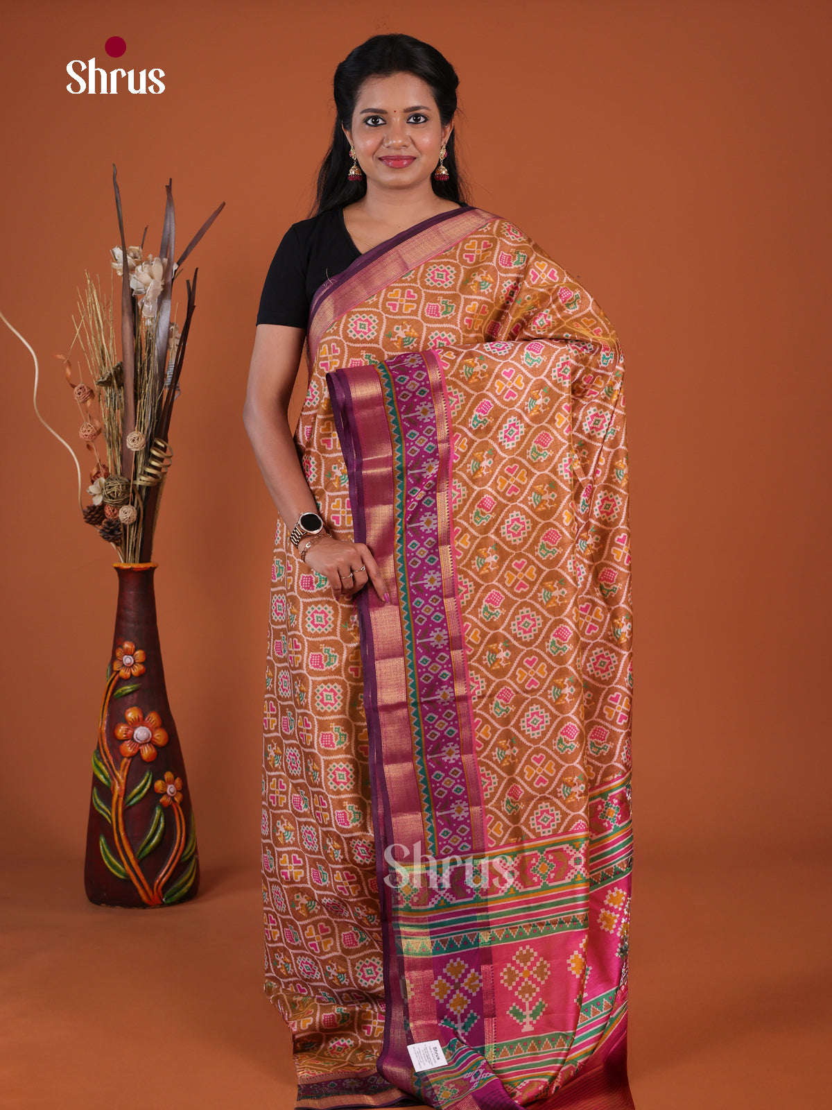 Semi Patola Saree - EH04128 - Shop on Shrus.com