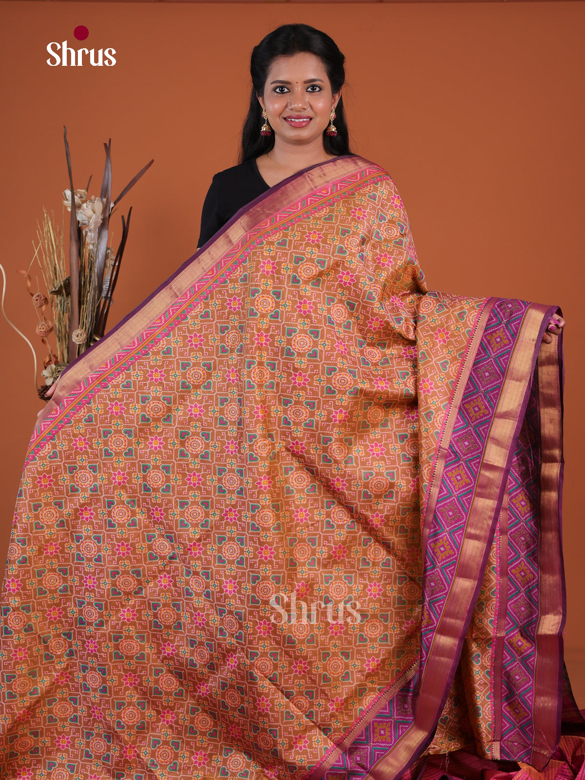 Semi Patola Saree - EH04129 - Shop on Shrus.com