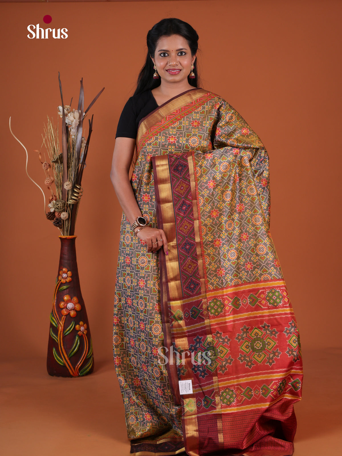 Semi Patola Saree - EH04131 - Shop on Shrus.com