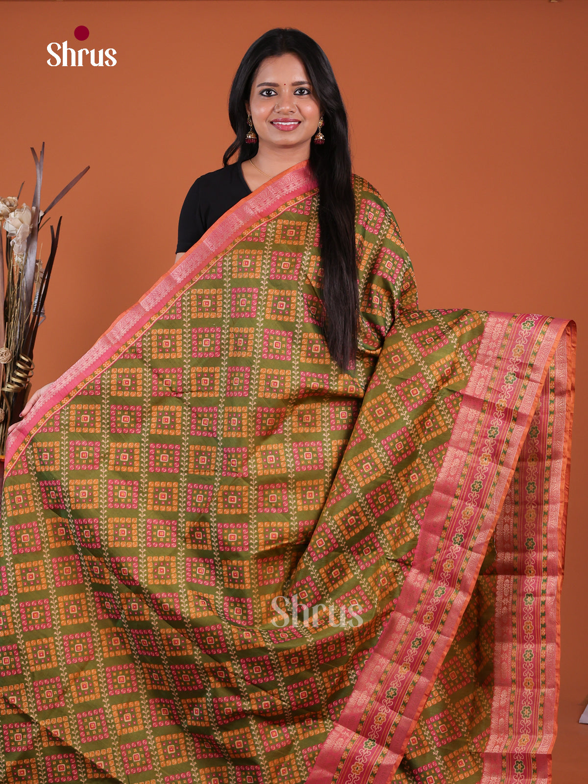 Green - Semi Patola Saree