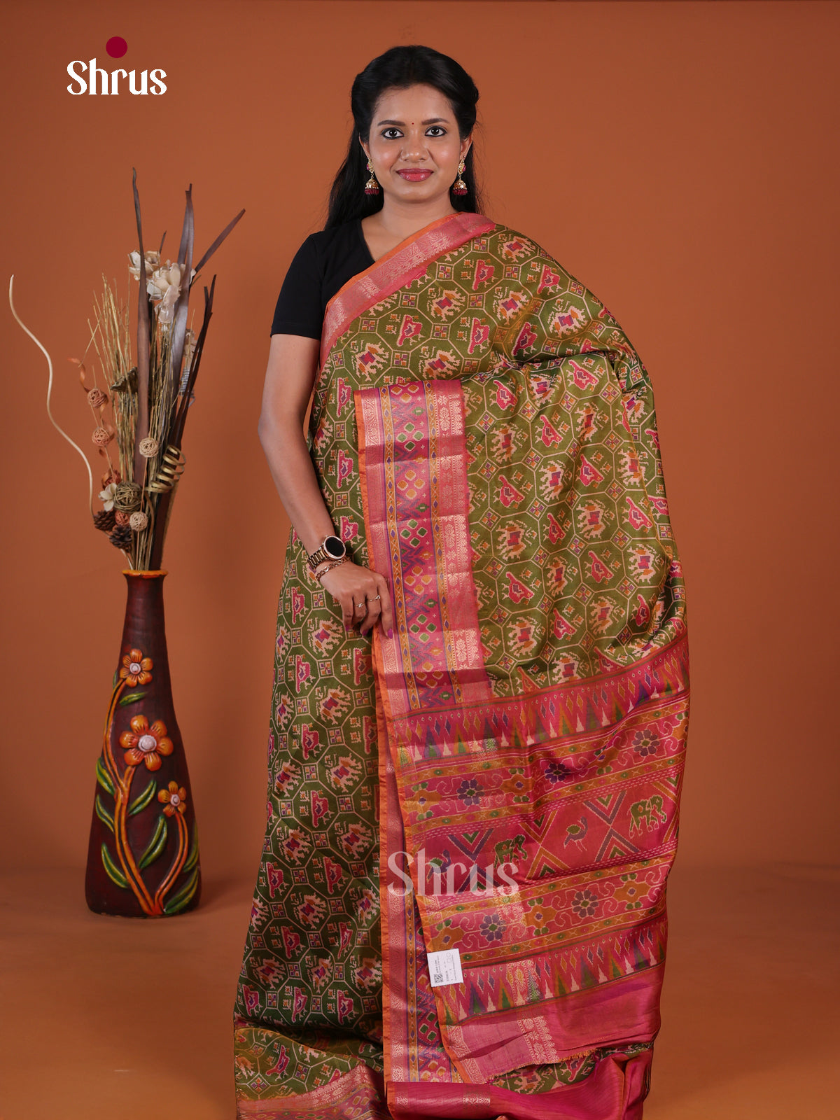 Semi Patola Saree - EH04136 - Shop on Shrus.com