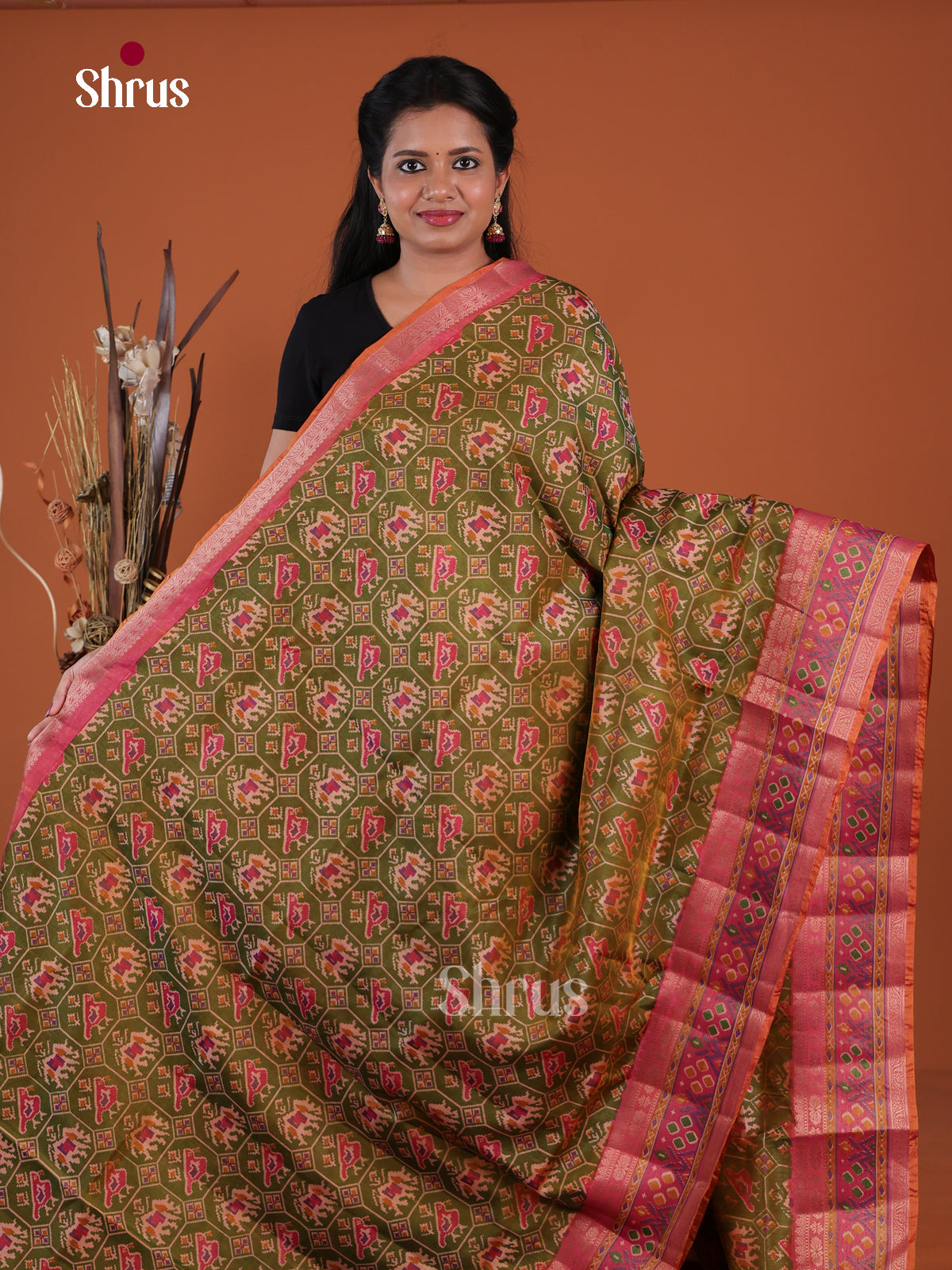 Semi Patola Saree - EH04136 - Shop on Shrus.com