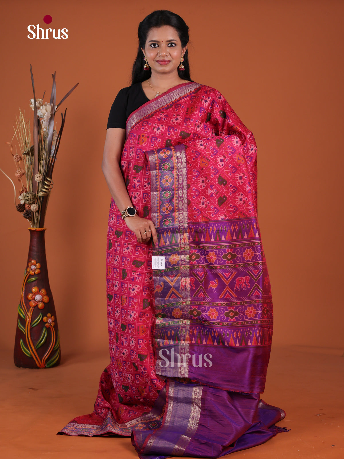 Semi Patola Saree - EH04165 - Shop on Shrus.com