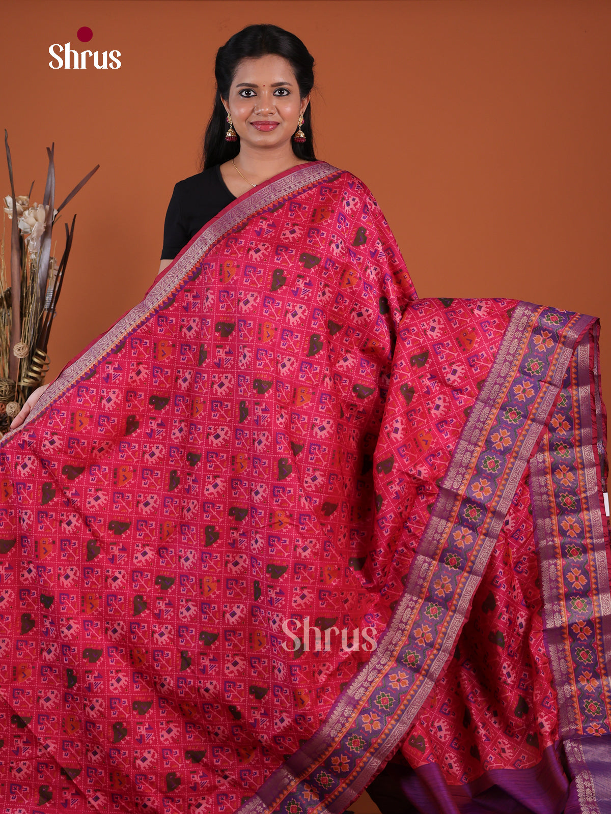 Semi Patola Saree - EH04165 - Shop on Shrus.com
