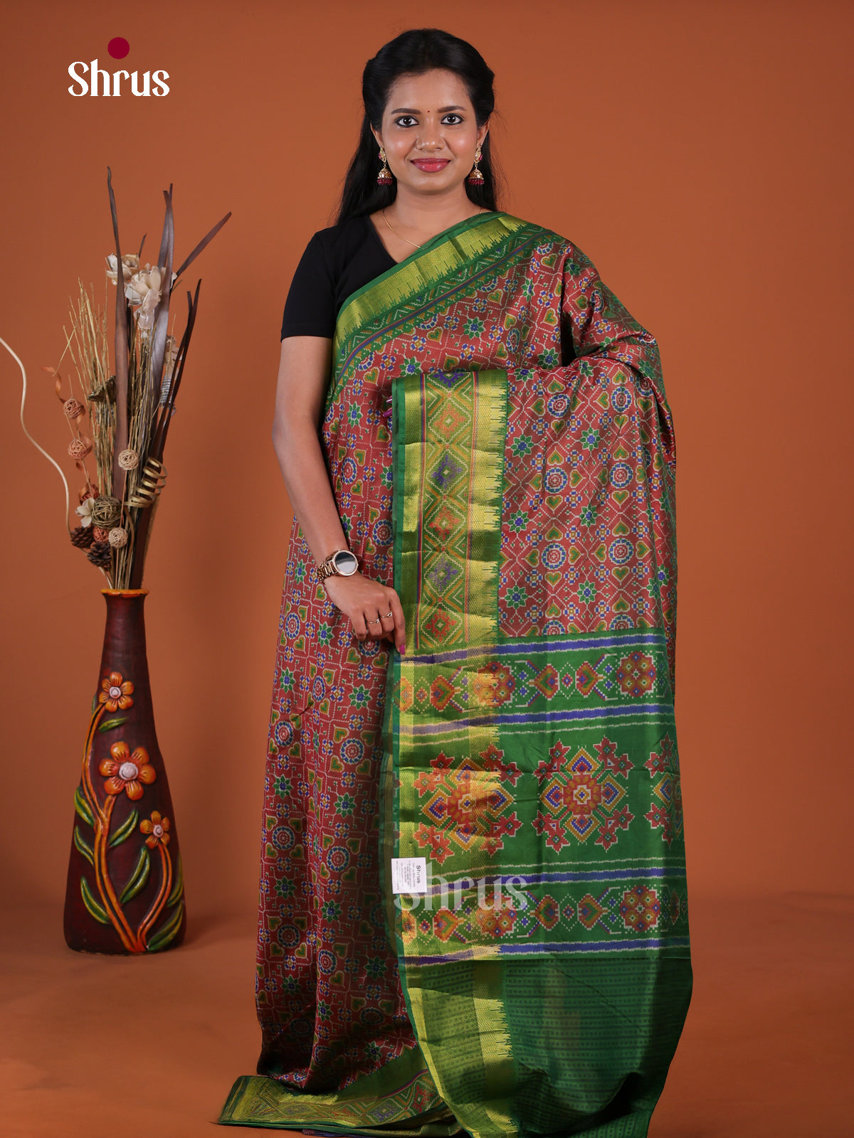 Semi Patola Saree - EH04173 - Shop on Shrus.com
