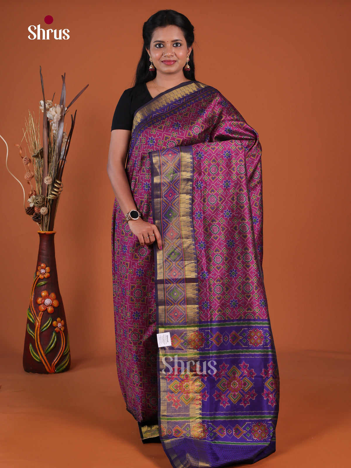 Semi Patola Saree - EH04249 - Shop on Shrus.com