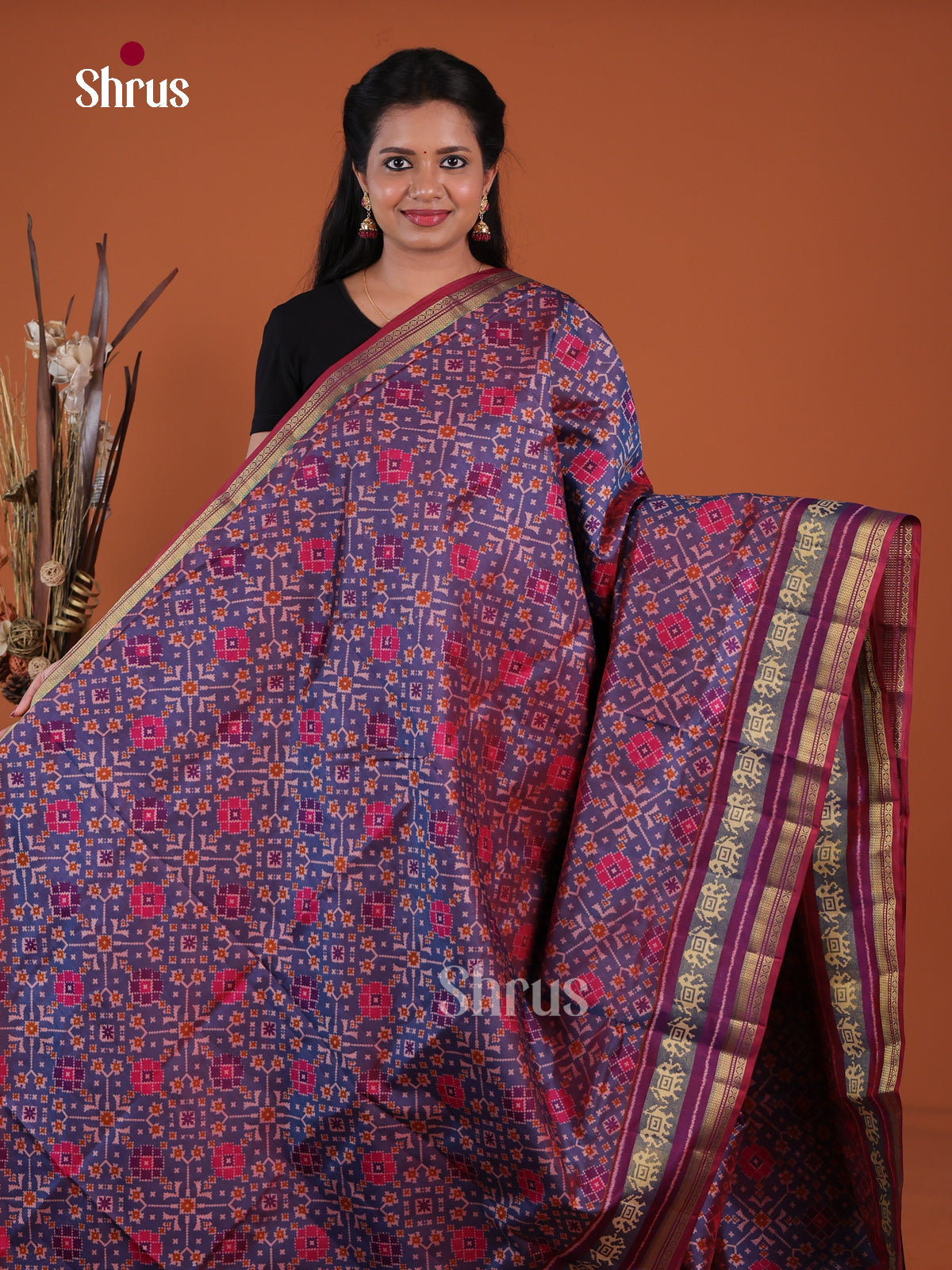 Semi Patola Saree - EH04254 - Shop on Shrus.com