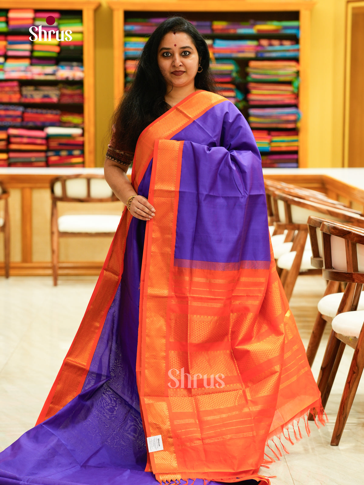 Silkcotton-halfpure Saree - EH10003 - Shop on Shrus.com