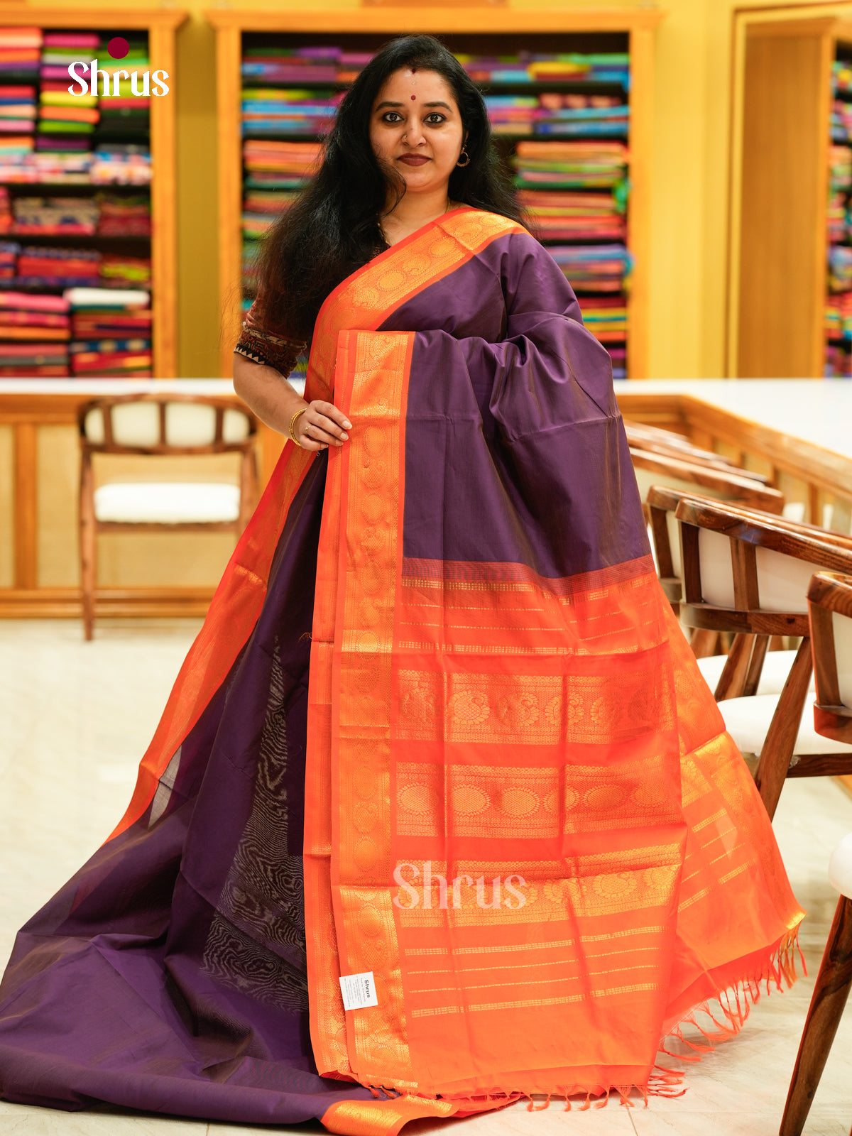 Silkcotton-halfpure Saree - EH10004 - Shop on Shrus.com