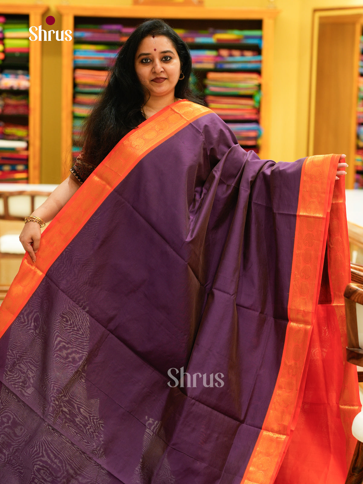 Silkcotton-halfpure Saree - EH10004 - Shop on Shrus.com