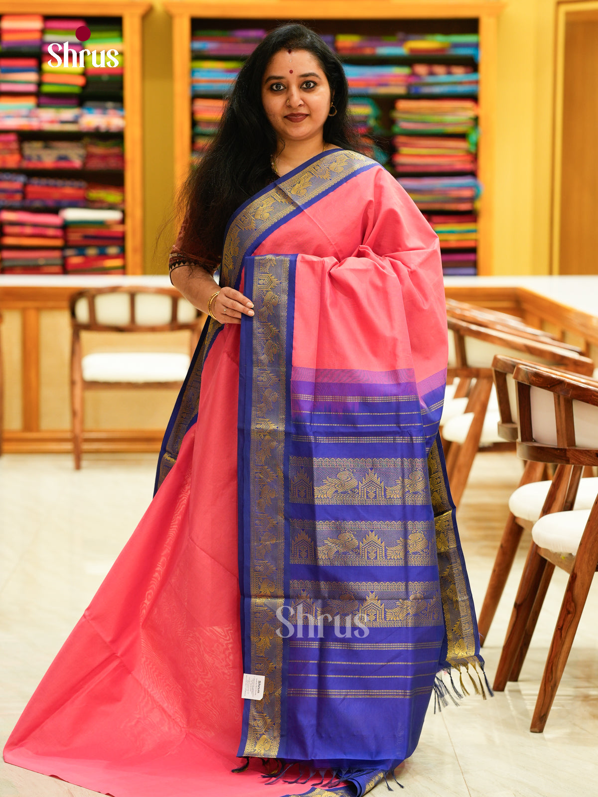 Silkcotton-halfpure Saree - EH10005 - Shop on Shrus.com