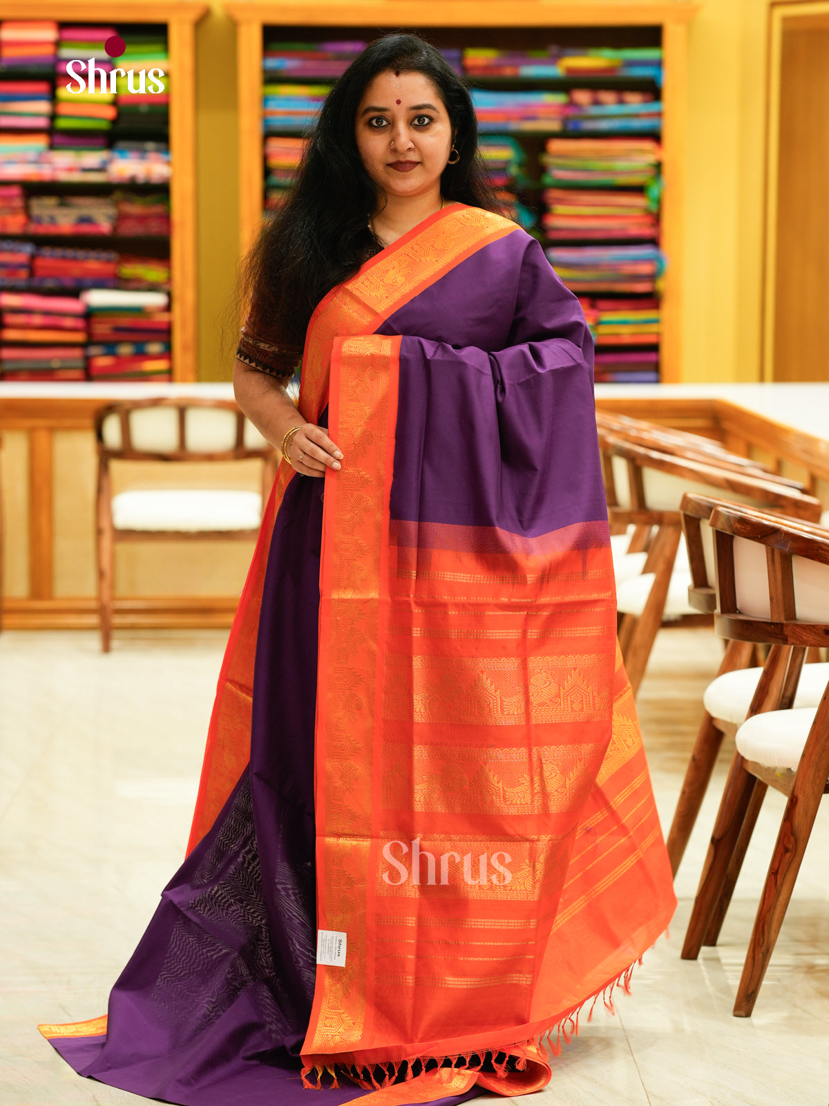 Silkcotton-halfpure Saree - EH10007 - Shop on Shrus.com