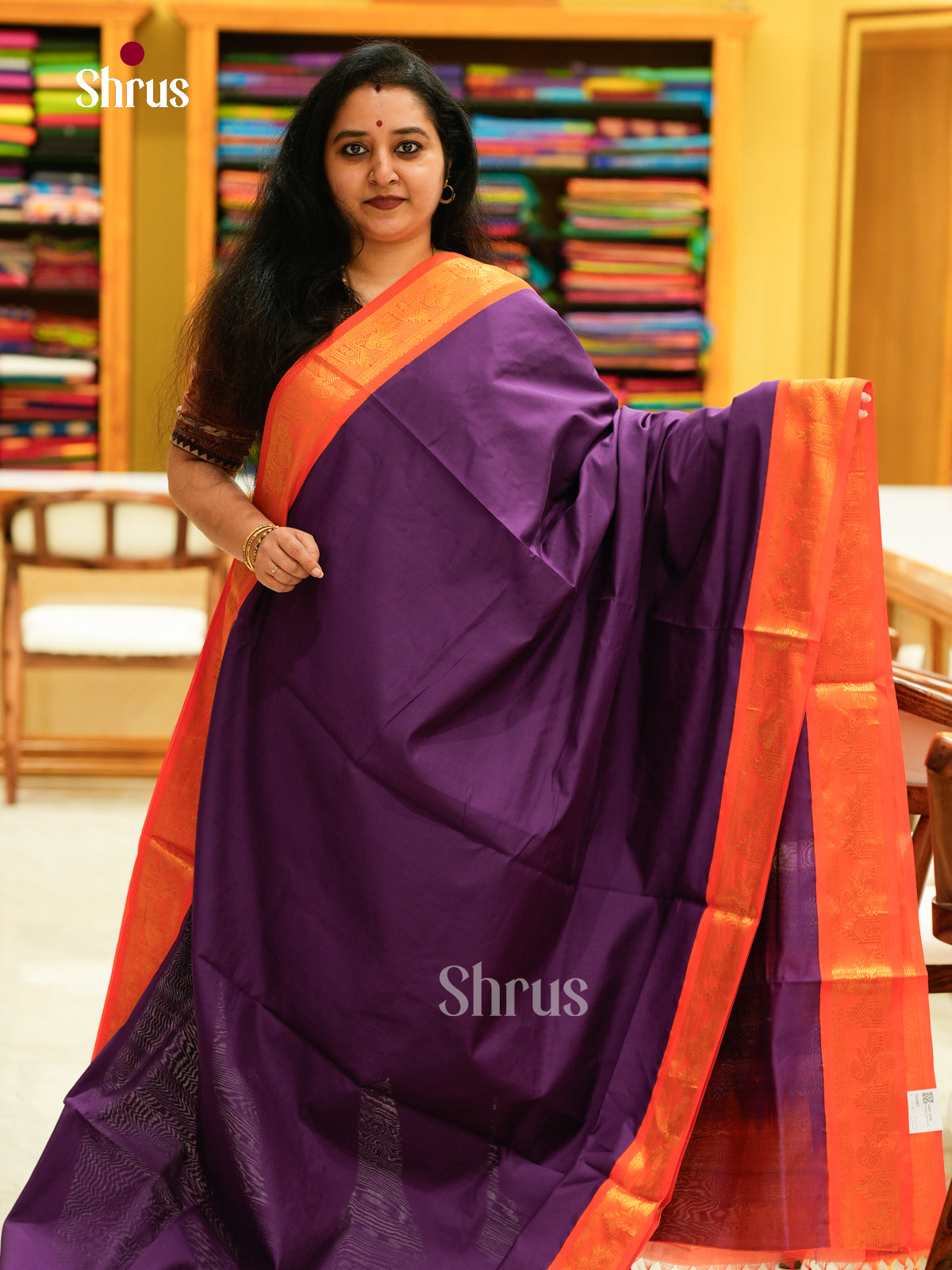 Silkcotton-halfpure Saree - EH10007 - Shop on Shrus.com