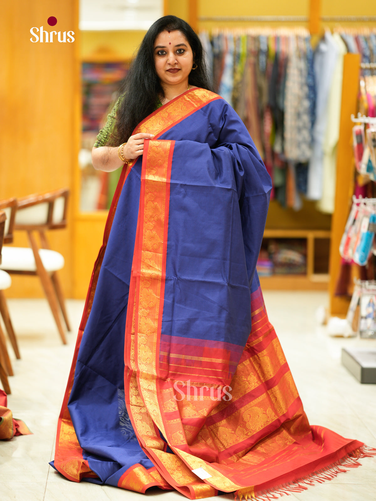 Silkcotton-halfpure Saree - EH10010