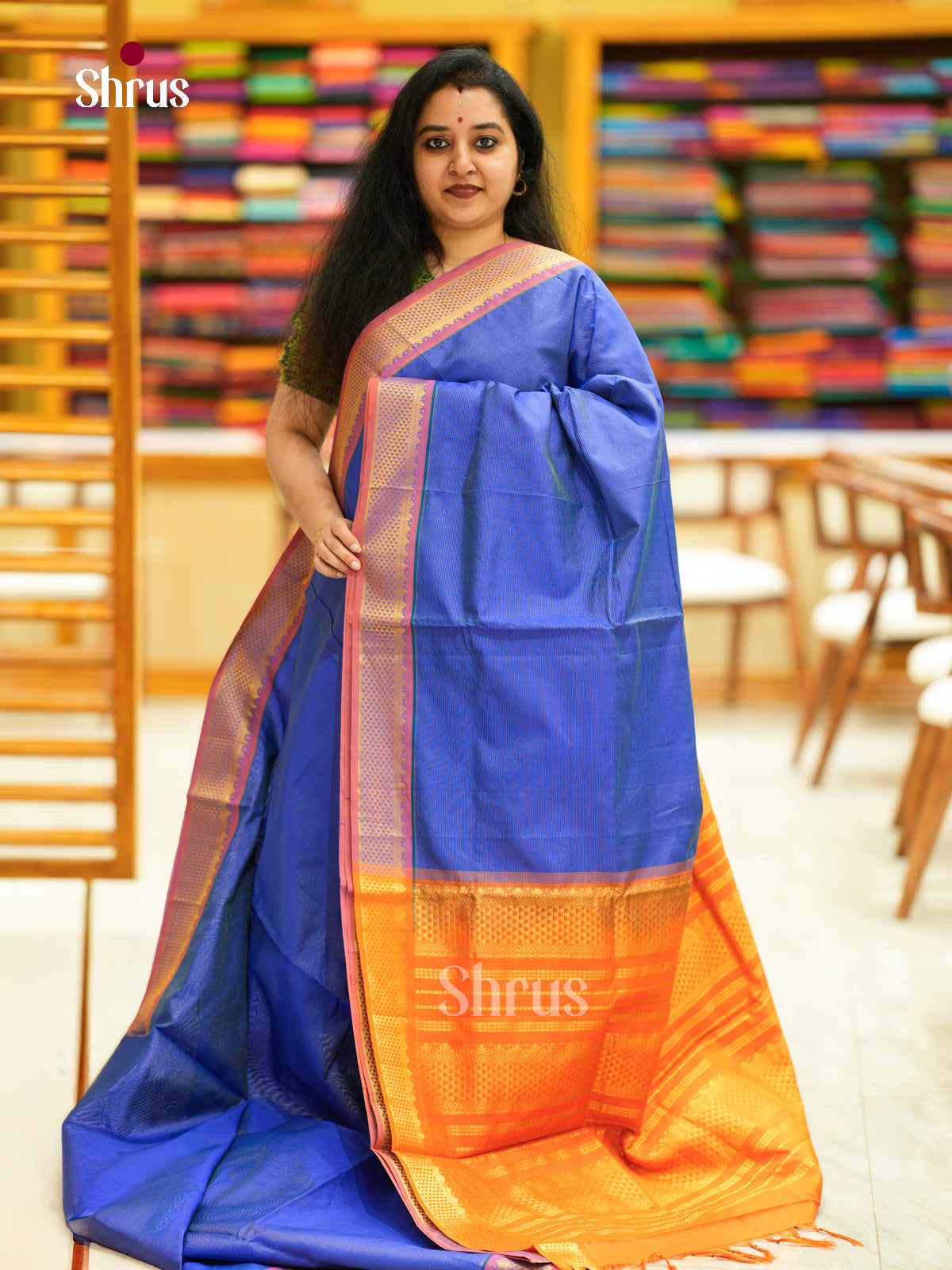 Silkcotton-halfpure Saree - EH10014