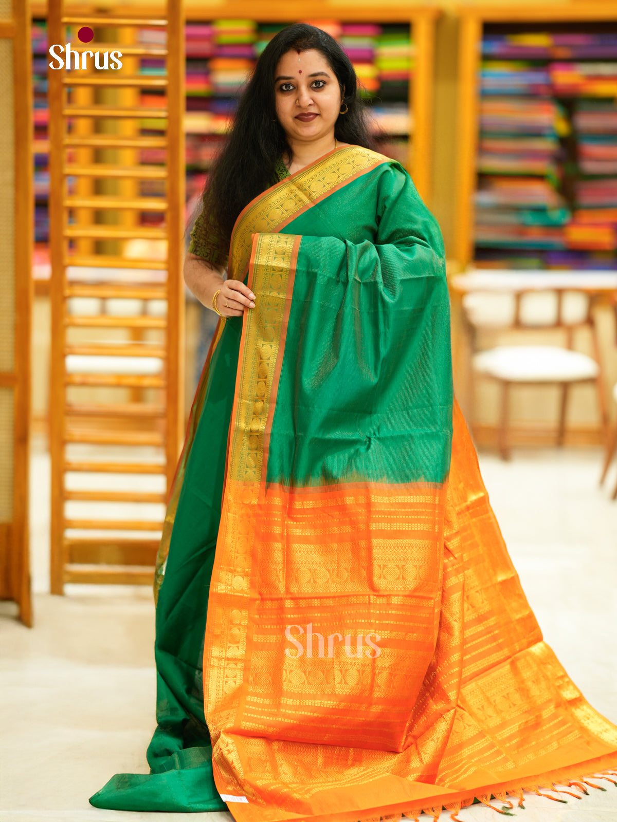 Silkcotton-halfpure Saree - EH10018