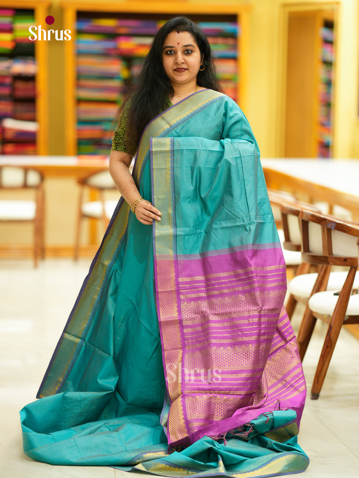 Silkcotton-halfpure Saree - EH10020