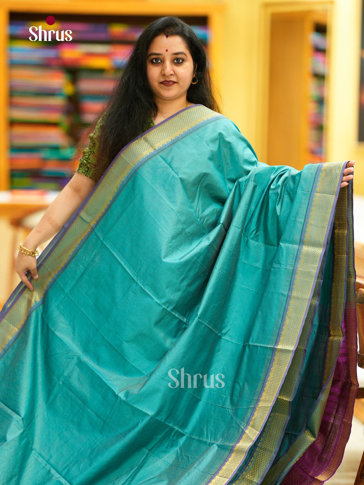 Silkcotton-halfpure Saree - EH10020