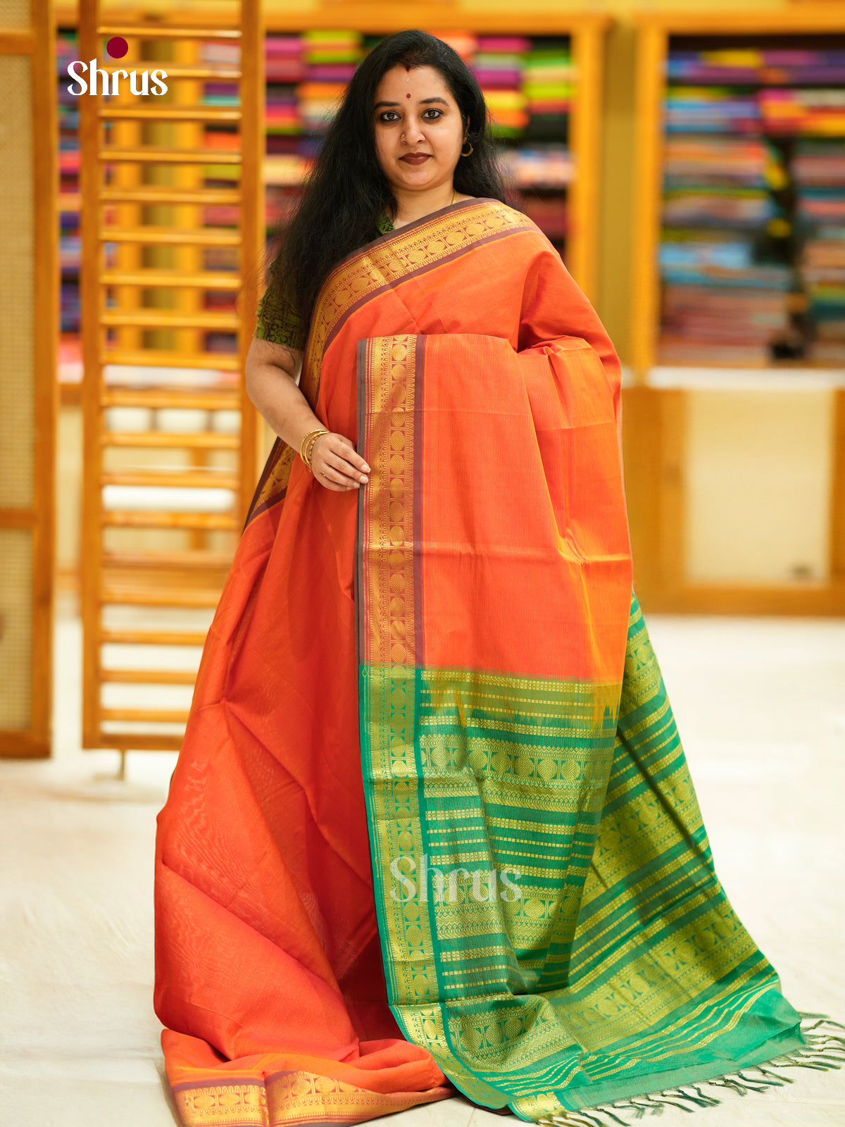 Silkcotton-halfpure Saree - EH10023