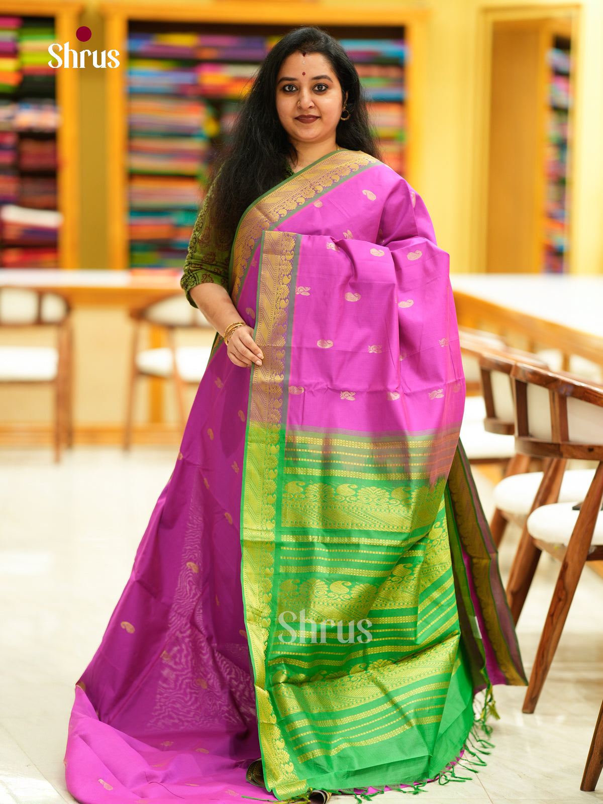 Silkcotton-halfpure Saree - EH10025