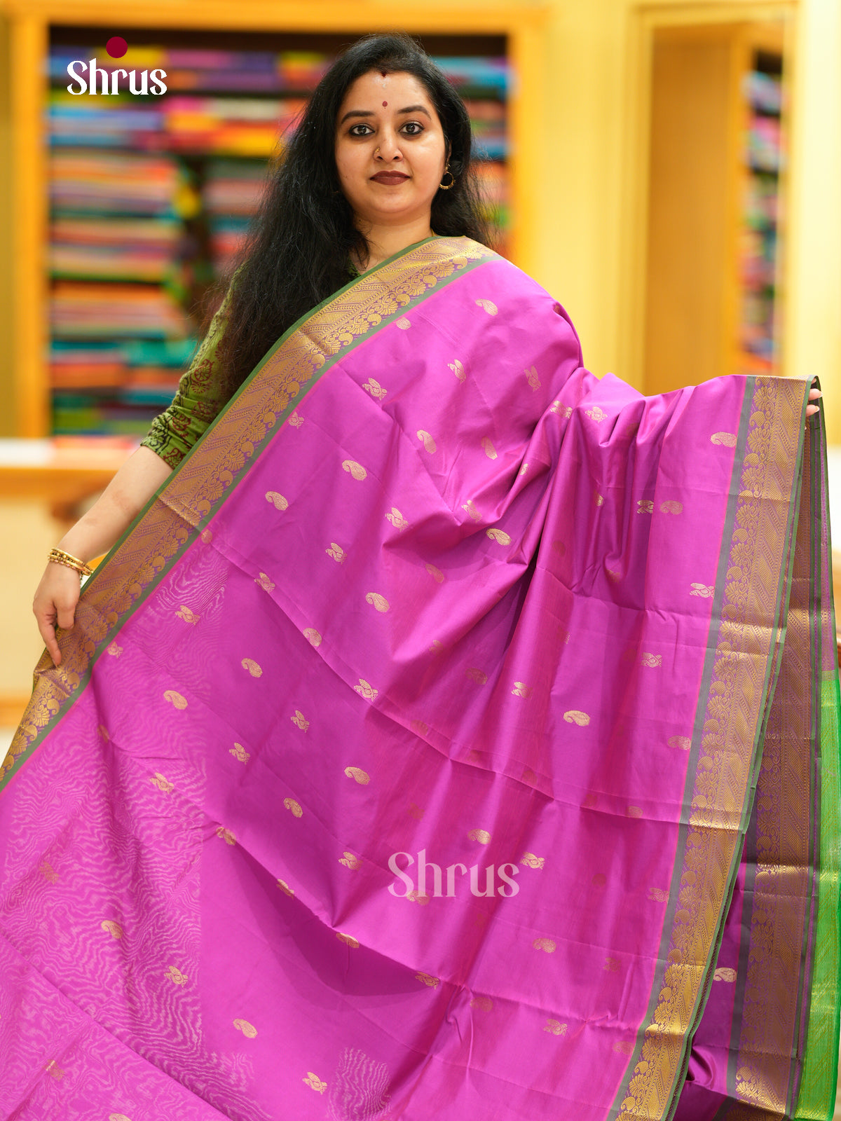 Silkcotton-halfpure Saree - EH10025