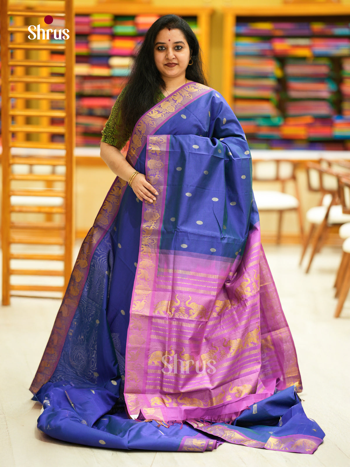 Silkcotton-halfpure Saree - EH10026
