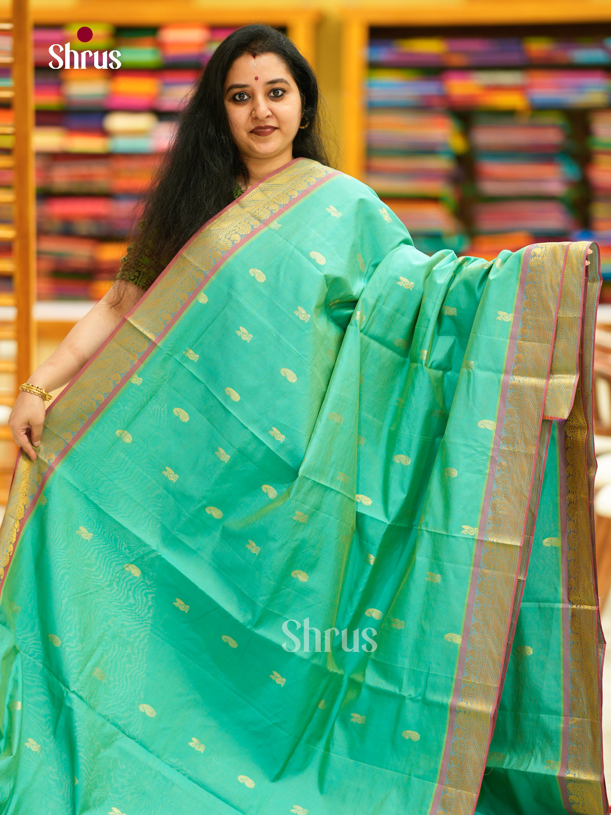 Silkcotton-halfpure Saree - EH10027