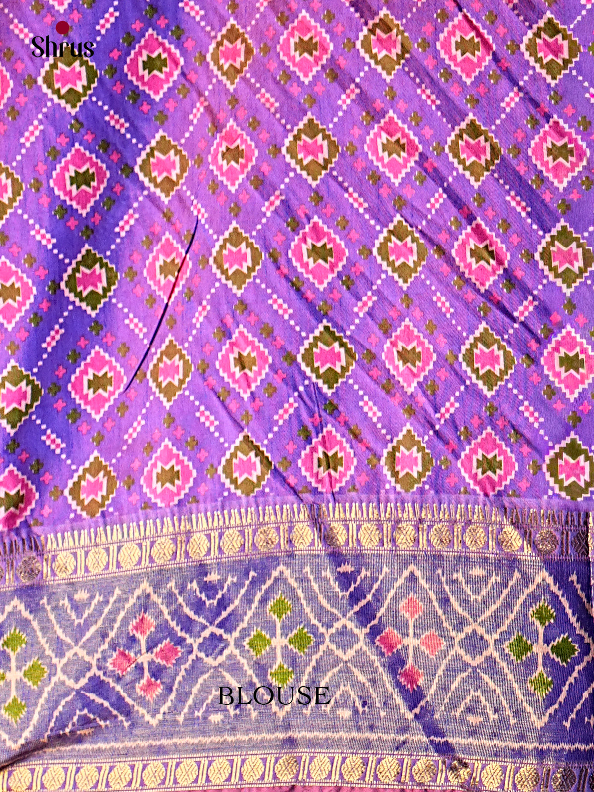 Pink & Purple- Semi Patola Saree - Shop on Shrus.com