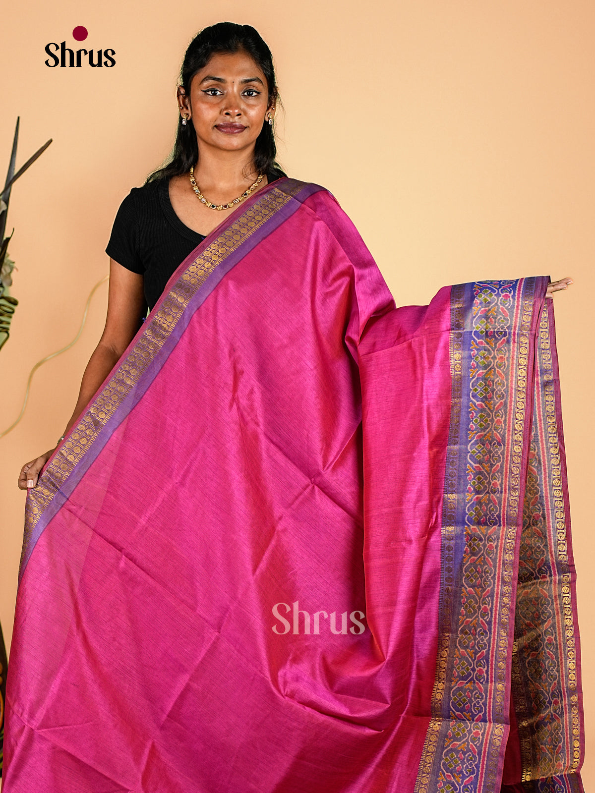 Pink & Purple - Semi Patola Saree