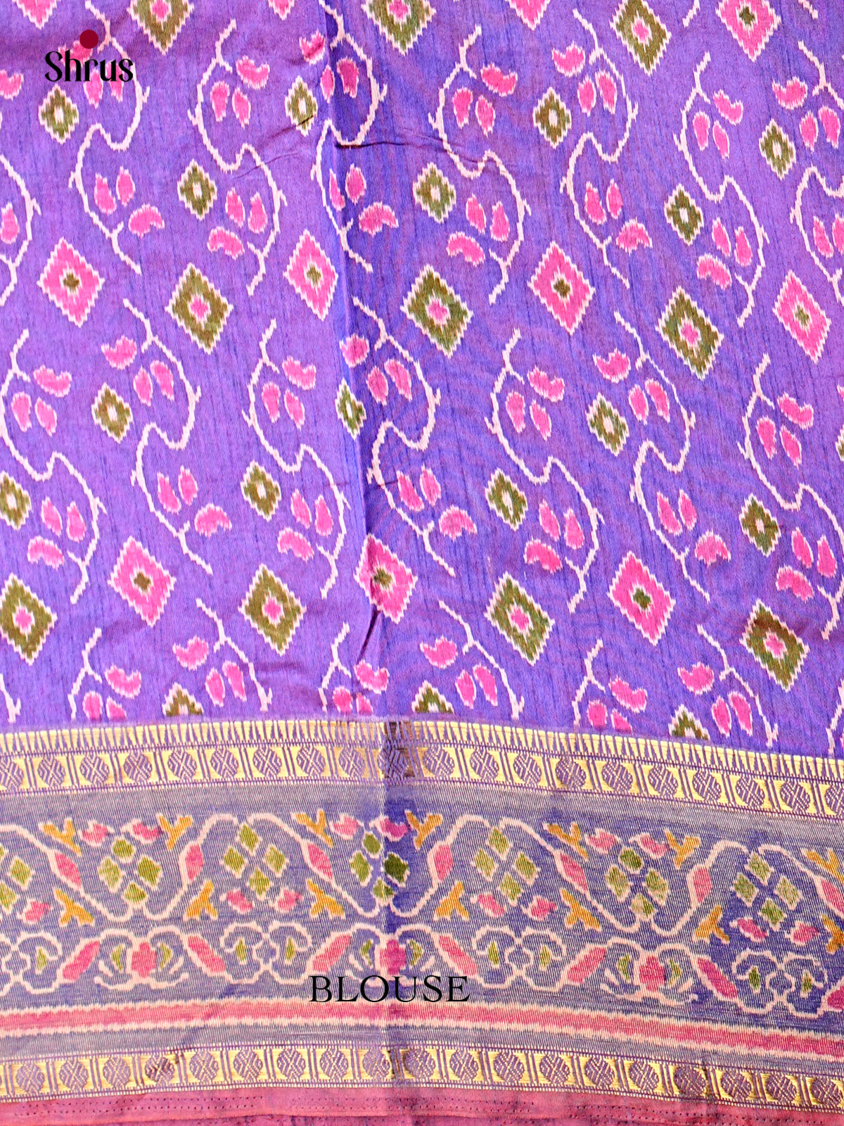 Pink & Purple - Semi Patola Saree - Shop on Shrus.com