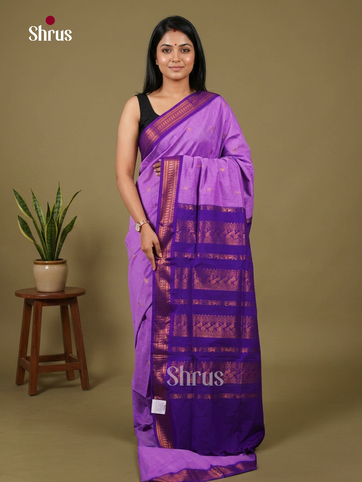 Lavender & Blue - Kalyani Cotton Saree