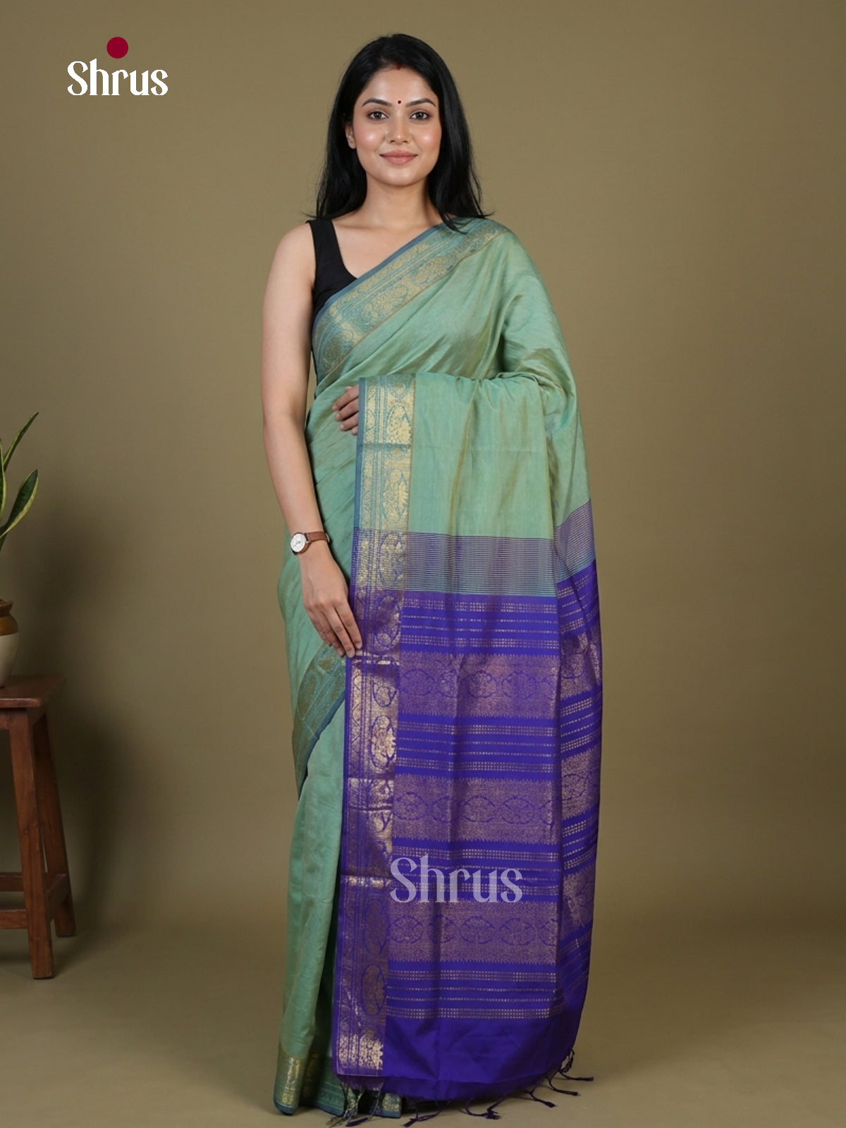 Silkcotton-halfpure Saree - EH28120