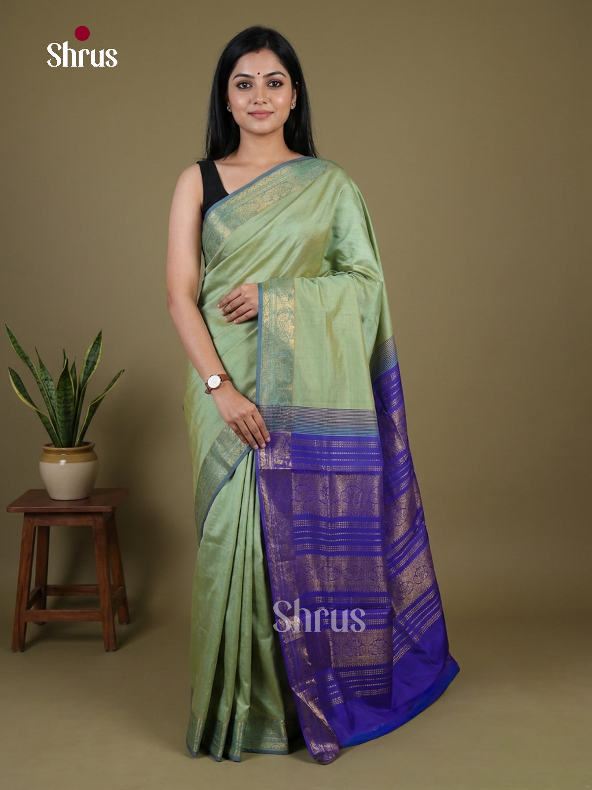 Silkcotton-halfpure Saree - EH28125