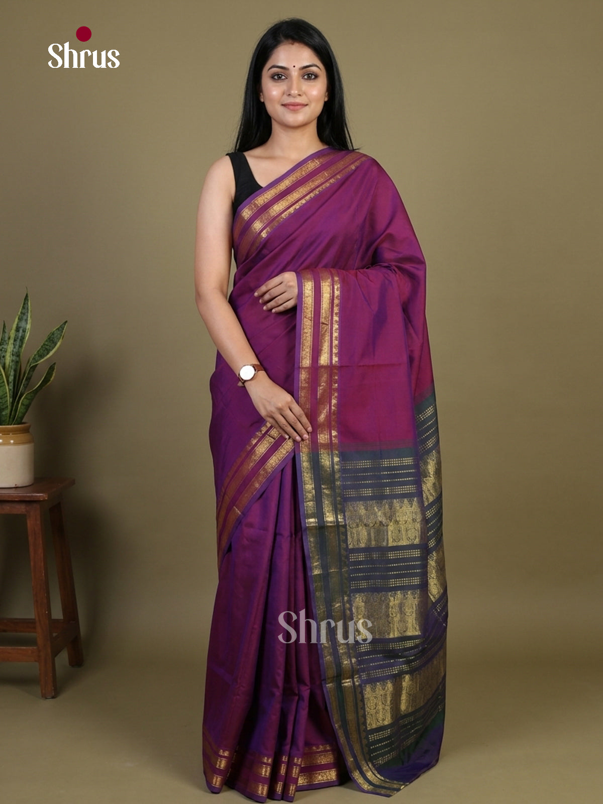 Silkcotton-halfpure Saree - EH28153