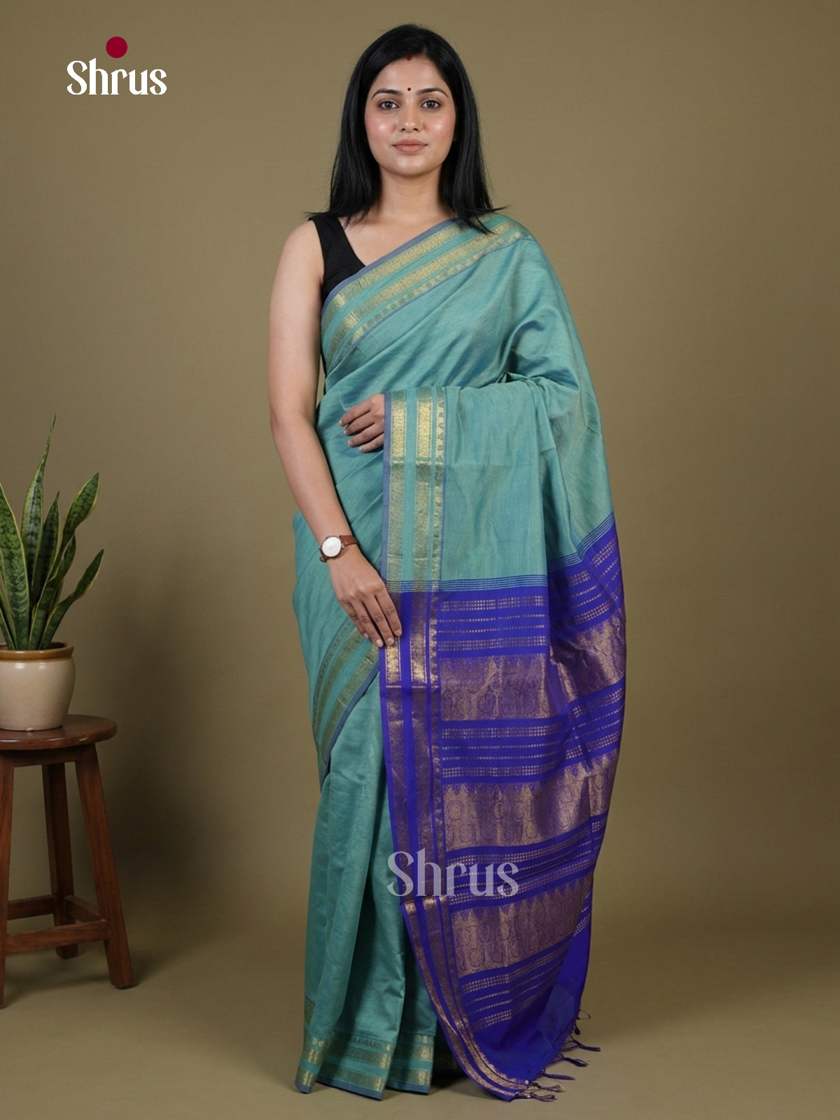 Silkcotton-halfpure Saree - EH28161